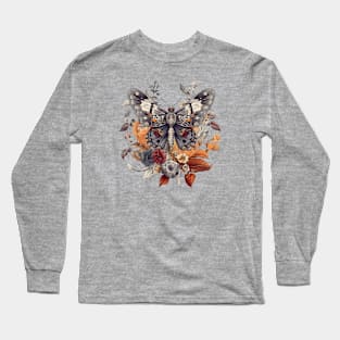 Beautiful moth with flowers Long Sleeve T-Shirt